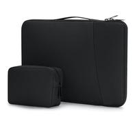 Cozary 14 Inch Waterproof Laptop Sleeve with Small Pouch, Laptop Sleeve with External Pocket & Side Handle, for MacBook Air/Huawei/Lenovo/Samsung, Black