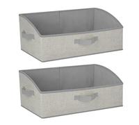 Cozary 28L Storage Boxes, Set of 2 Foldable Fabric Storage Cubes, 50 x 28.5 x 20 cm, with Handle, Large Storage Box for Clothes, Wardrobes, Toys, Books and Wardrobe