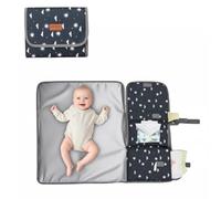 Cozary Changing Mat, Changing Mat On The Go, Compact Foldable Removable Baby Nappy Bag with 3 Compartments, Changing Organiser on The Go with Cloth Dispenser for Baby 0-5 m