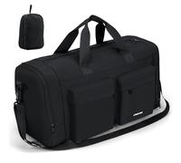 Cozary Foldable Sports Bag 31L - Large Travel Bag with Shoe Compartment & Wet Compartment, Water-Repellent, Weekender Hand Luggage with Suitcase Strap for Men & Women - Fitness, Gym, Football