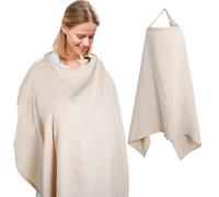 Cozary Nursing Cover, 76 x 110 cm, Soft Breathable Nursing Scarf, Cotton, Breastfeeding Cover for Breastfeeding with Back Adjustment Strap