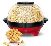 Cozary Pop Corn Machine, 5L Large Popcorn Machine For Home With Non-Stick Coating And Removable Heating Surface, Quiet And Fast Popcorn Machine For Sugar And Oil, Model RH-906-Red