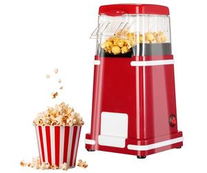Cozary Retro Popcorn Machine, 1200W Hot Air Popcorn Maker with Measuring Cup, 3 Minute Brewing, One Touch, Oil Free, for Home Theater, Movie Nights, Christmas, Parties