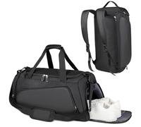 Cozary Versatile Sports Bag 54 x 26 x 26 cm with Ventilated Shoe Compartment, Sports Bags for Men/Women, Water Resistant, for Gym, Travel, Camping & Boxing, Black, Sports Backpack-Black