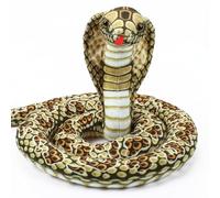 CozDazz 67-Inch Realistic Cobra Snake Stuffed Animal Plush, Giant Lifelike King Snakes Plush Toy, Long Fake Animals Plushie Gifts for Kids Boys Girls, Jungle Halloween Party Decor (Brown)