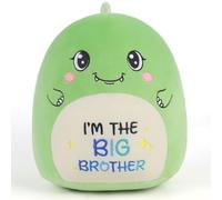 CozDazz Big Brother Dinosaur Stuffed Animals: Cute Big Brother Gifts for Boys, 10-Inch Green Dinosaur Plush Toys New Sibling Announcement Gifts for Older Brothers Toddler Boys