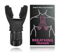 Cozeasy Breathing Trainer, Portable Respiratory Muscle Trainer with Adjustable Resistance, Compact Lung Exercise Device, Detachable for Easy Cleaning - Black