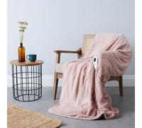 Cozee Home Family Sized Faux Fur & Velvetsoft Heated Throw w/ 9 Hea... PINK 210 X 210 CM