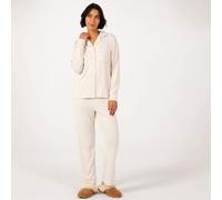 Cozee Home Pointelle Knotched Collar PJ Set CREAM 2XL