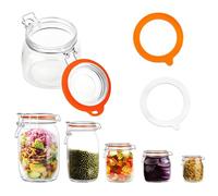 COZERI 12PCS Silicone Jar Gaskets - Food-Grade Rubber Bottle Seals Rings for Kilner/Mason Jars, Airtight Leakproof Fits Regular-Mouth Jars, Kilner Seals Glass Cans Replacement(White, Orange)