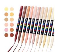 COZERI 12PCS Skin Color Tone Acrylic Markers Paint Pen - Quick-Dry Fabric Art Markers Skin Colour Felt Pens with Soft Brush Tip for Portrait DIY, Compatible with Paper/Wood/Fabric, Gift for Artist Kid