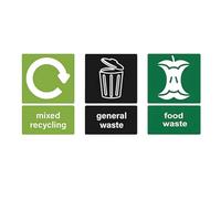 COZERI 15Pcs Bin Labels Stickers - Recycling General Food Waste Bin Labels Stickers(10x15cm) for Wheelie Bins, PVC Recycling Environmental Protection Signs for Homes, Schools, Offices, and Hospitals