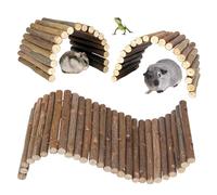 COZERI 2PCS Bendable Wooden Bridge chewable for Hamsters, Guinea Pigs, Lizards,Hermit Crabs,tortoise accessories, Reptile Hideout Hut & Wood Climbing Toy, DIY Tunnel/Ramp/Partition Wood Ladder
