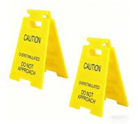 COZERI 2PCS Caution Overstimulated Desk Sign - “Do Not Approach” Office Decor, Compact Signs & Plaques, Sturdy Desk Gadgets Accessories for Office/Home Workspace, Funny Gift for Coworkers/Friends
