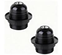 COZERI 2PCS Edison E27 Lamp Bulb Holder - Bottle Lamp Kit ES Bakelite Ceiling Screw Light Fittings, E27 Ceiling Rose Lamp Bulb Holder, Light Fitting for Table Replacement with Safety Lock