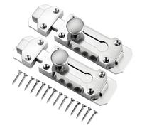 COZERI 2PCS Sliding Door Bolt Lock - Steel Polished Chrome, Smooth Sliding Bedroom Lock, Security Bolts latches for Internal Front Doors, Fits Bathrooms/Cupboards/Cabinets, Fixing Screws Strike Plate