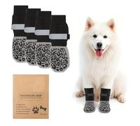 COZERI 4PCS Dog Socks Paws Stop Licking - Anti Slip Dog Socks With Grips Strong Traction, Leg Wound Protector Pawz Dog Boots Shoes for Senior Dogs Hardwood Floors Indoor Walking