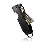 COZERI Black ridge key organiser,Metal Key Organiser - Scratch-resistant Car Key Clip Holder Keyring Case Organiser with D-ring, Portable Silent Operation Compact Key Holder
