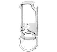 COZERI Carabiner Clip Keyring - Stainless Steel Key Ring Clip, Portable EDC Gadgets Pocket Tool Keychain, Mini Bottle Opener Multitool with Ruler, Wrench, Carabiner Self Defense Keychain for Men