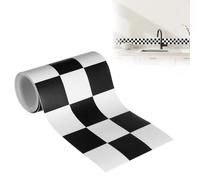 COZERI Checkered Blackboard Border Sticker - 240×10cm PVC Waterproof Black & White Wallpaper Borders, Skirting Line Car Stickers，for Aesthetic Room Decor Classroom Home Office Decor,DIY Tools