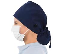COZERI Nurse Doctor Cap Hat - Adjustable Cotton Scrub Bouffant Cap with Ties for Long Hair, Medical Surgical Head Cover for Women/Men, Chef Headwear & Sweat-Absorption Surgery Hat