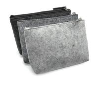 COZERI Set of 3 Felt Cosmetic Bags for Plotting, Dimensions 20 x 16 cm, Personalised Empty Felt Bags Blanks for Plotting for Travel and Storage of Cosmetics and Electronics Accessories