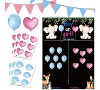Cozevdnt Gender Reveal Games Decoration, 36pcs Stickers Voting Boy or Girl Gender Reveal, Animal Poster, Gender Reveal Ideas Baby Gender Reveal Party Supplies Guess Game
