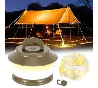COZHYESS 20 M 2 in 1 Camping Lights, Portable Camping String Lights, Outdoor String Lights with 8 Lighting Modes, Light String Quick Collection, for Camping, Night Fishing, Garden Decoration