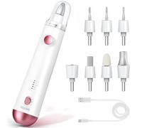CoziBB Manicure and Pedicure Set Kit, Cordless Electric Nail Files Rechargeable, Nail Drill with 8 Attachments LED Light, 5-Speed, Professional Nail Drill Machine for Cuticles Hard Skin Removal, White
