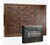 Cozifa End Grain Acacia Wood Cutting Board 20x15x1.6 inches for Kitchen with Juice Groove, Inner Handles, Gift Box Packaging. End Grain Butcher Block Finished with Linseed Oil, Beeswax & Lemon Oil