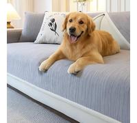 COZIHN Chenille Sofa Cushion Cover 1/2/3/4 Seater Non-Slip Soft Washable Pet-Friendly Modular Slipcover, L-Shape, Corner Sofas For Home, RV, Caravan, Motorhome (Grey,90x90cm)