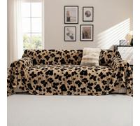 COZIHN Vintage Style Faux Rabbit Fur Sofa Cover, 2-5 Seater Large Sofa Throws, Thick Warm Anti-Scratch Pet Couch Protector for Corner L Shape Settee (Brown,180 * 280cm)