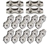 Cozihom 1/8 Inch M3 Stainless Steel Duplex 2-Post Cable Clamp, Wire Rope Clip Cable Clamp, Pack of 14