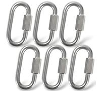 Cozihom 2.3 Inch Stainless Steel Chain Quick Links, M6 1/4" Locking Carabiners, Chain Hooks, Twist Key Ring Screw Chain Link 890 Lbs Capacity, Pack of 6