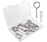 Cozihom 2.5 Inch Heavy Duty Eye Hooks, Stainless Steel Eye Screws, Screw in Eye Hooks for Wood, Securing Cables Wires, Pack of 12