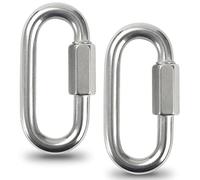 Cozihom 3.5 Inch Stainless Steel Chain Quick Links, M10 3/8" Locking Carabiners, Chain Hooks, Twist Key Ring Screw Chain Link 2310 Lbs Capacity, Pack of 2