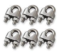 Cozihom 3/8 Inch M10 Wire Rope Cable Clip Clamp, 304 Stainless Steel, U Bolt Saddle Fastener, Pack of 6