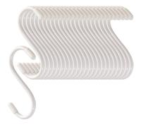 Cozihom 3 Inch Heavy Duty Vinyl Coated S Hooks, Rubber Coated S Hooks, Extra Thick Non Slip Metal S Hanger for Closet, Garden, Garage, Kitchen Hanging, White, Pack of 24