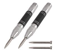 Cozihom Automatic Center Punch 2 Pack, 5 Inches Spring Loaded Center Hole Punch, Adjustable Tension, with 2 Replacement Tips