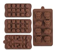 Cozihom Diverse Animal Silicone Chocolate Moulds, Food Grade Silicone Mould for Chocolate, Candy, Jelly, Ice Cube. 4 Pcs