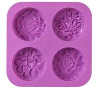 Cozihom Flower Silicone Soap Moulds, Homemade Soap Mould, Muffin, Pudding, Jelly, Brownie and Cheesecake, Nonstick & BPA Free