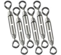 Cozihom M4 Eye & Eye/O to O Turnbuckle 304 Stainless Steel, Hardware Kit for Wire Rope Tension Heavy Duty, for Sun Shade, Tent Installation, Anti-Rust, 6 Packs