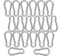 Cozihom M5 1.97 Inch Stainless Steel Carabiner Clips, Spring-Snap Hooks, for Keychains Camping Fishing Hiking Traveling, Set of 20