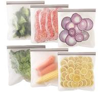 Cozihom Reusable Ziplock Bags, Food Storage Bags, Leakproof Reusable Gallon Bags for Marinate Meats, Fruit, Snack, Home Organization, Eco-Friendly, Pack of 6