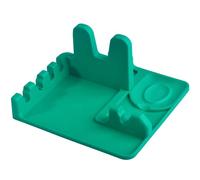Cozihom Silicone Spoon Rest and Pot Lid Holder Stand for Kitchen Counter Top, Ladle/Spatula/Spoon/Tongs Holder, Food Grade Silicone, Heat Resistant, Anti-Slip BPA-Free, Green
