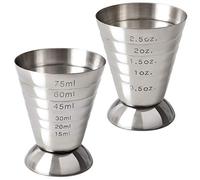 Cozihom Stainless Steel Measuring Cup, 2.5 oz, 75 ml, 5 Tbsp, Cocktail Jiggers, Pack of 2