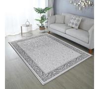 cozily® Big Rugs For Living Room With Jute Back - Marco Grey Oriental Rug - 160x230 cm - Washable Sitting Room Rugs For Bedroom, Lounge and Fireside