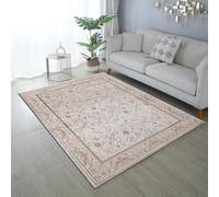 cozily® Carpets For Living Room With Jute Back - Marco Ochre Floral Rug - 160 x 230 cm - Washable Rugs For Bedroom Carpet, Dining and Lounge Rug