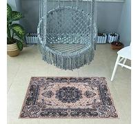 cozily® Floral Pattern Washable Jute Back Rug, 80 x 150 cm (2 ft 7 in x 4 ft 11 in) - Beige - Jute Back Small Area Rug for Lounge, Garden, Patio, Stiing and Hall