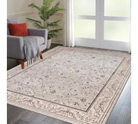 cozily® Jute Back Area Rugs Living Room Carpet - Marco Floral Ochre Rug - 120 x 170 cm - Washable Rugs For Kitchen, Lounge, Fireside and Dining Room